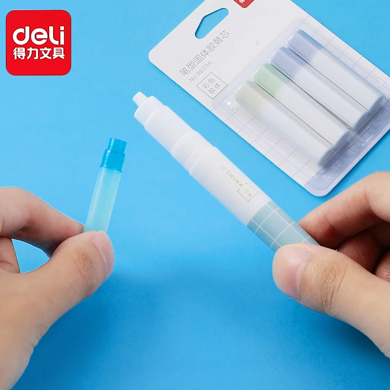 Deli Refillable Solid Glue Stick Quick Drying Strong Adhesive Nontoxic Washable Safe Office School Stationery Supplies