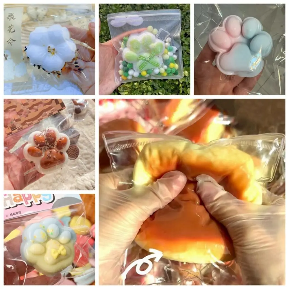 

Cute Cat Paw Cat Paw Slow Rebound Toy Mini Simulation Food Squeeze Bread Toy Soft Cartoon Hawaiian Bread Slow Rebound Toy Gift