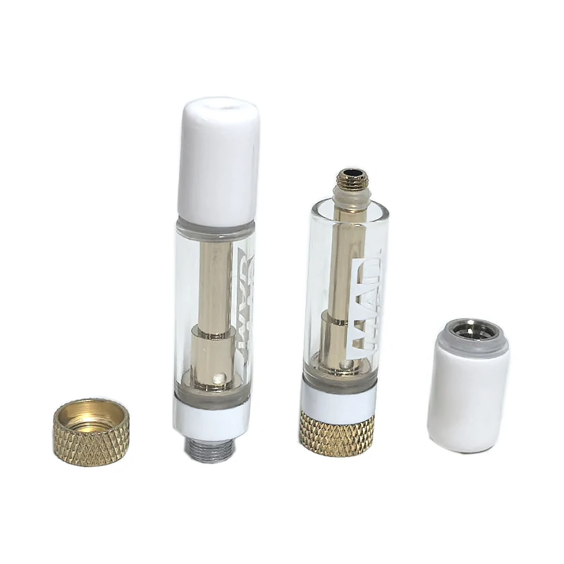 MAD Labs Vape cart Cartridge Empty 0.8ML/1.0ML glass Ceramic Coil 510 Thread Atomizer Vaporizer for Preheating battery