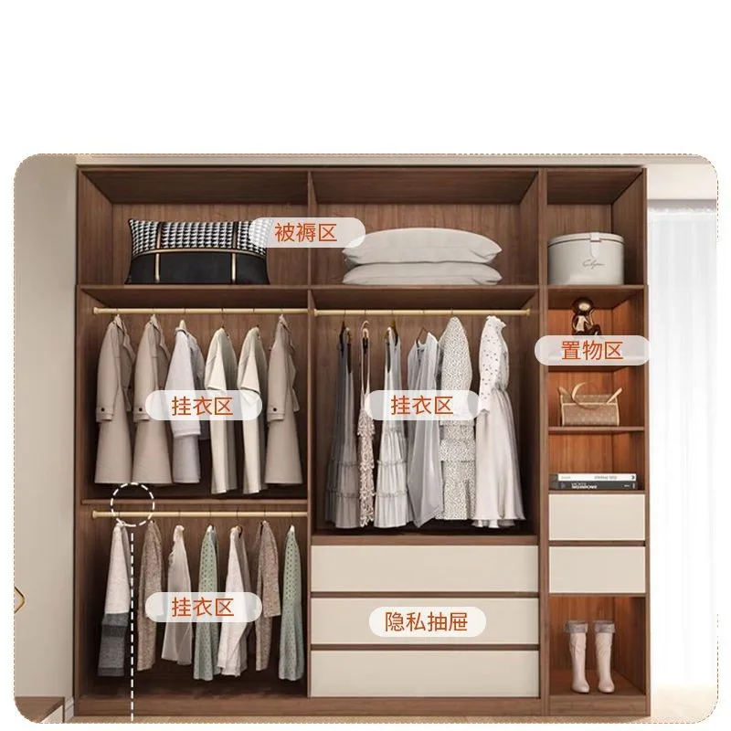 Kleiderschrank aus Massivholz, Schlafzimmer zu Hause, moderner und einfacher Aufbewahrungsschrank, Kindergarderobe