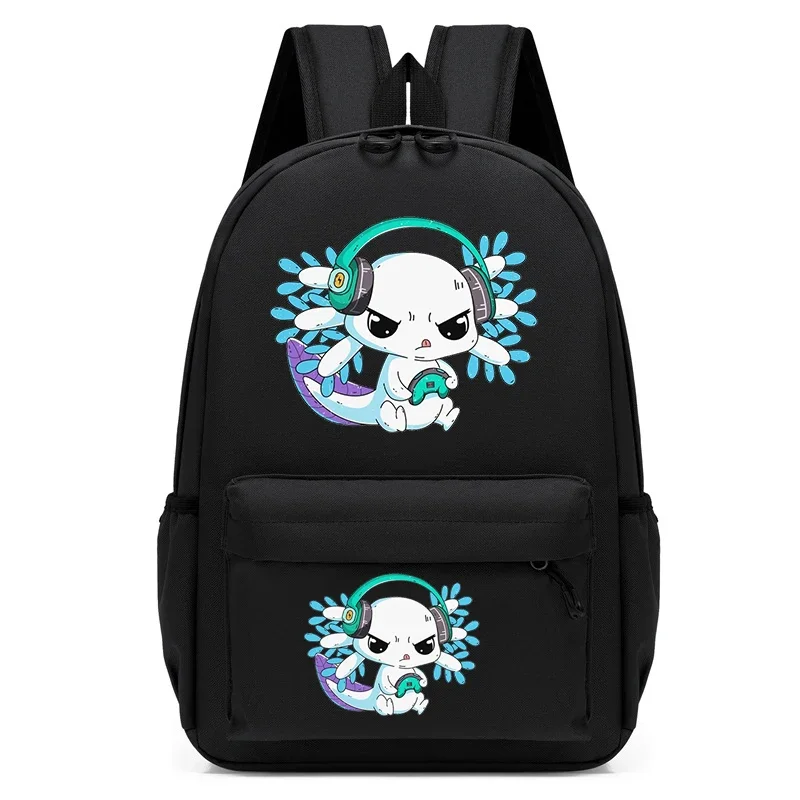 

Backpack Cute Axolotl Gamesolotl Funny Video Games School Bag Girl Back Pack for Teenager Anime Schoolbag Travel Bagpack