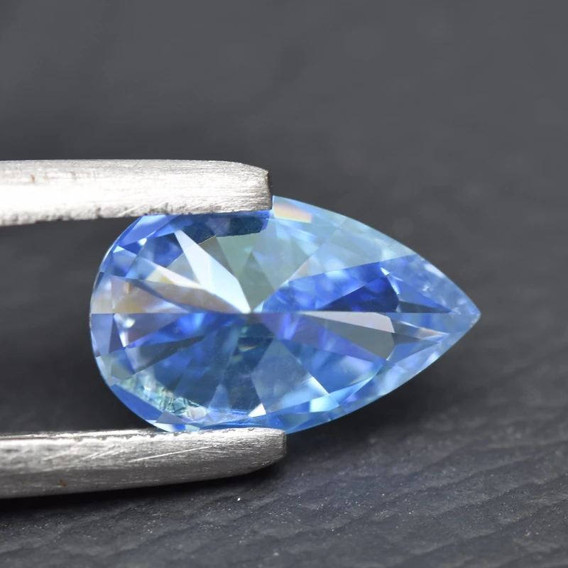 Moissanite Stone Pear Cut Ice Blue Color Lab Grown Diamond for Diy Jewelry Making Pass Diamond Tester with GRA Certificate