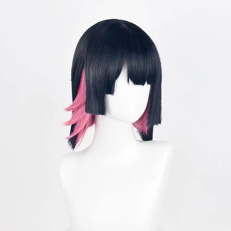 Game Zenless Zone Cosplay Wig para homens e mulheres, cabelo sintético preto misto de rosa, boné de peruca grátis, Halloween Prop, Zero Ellen Joe