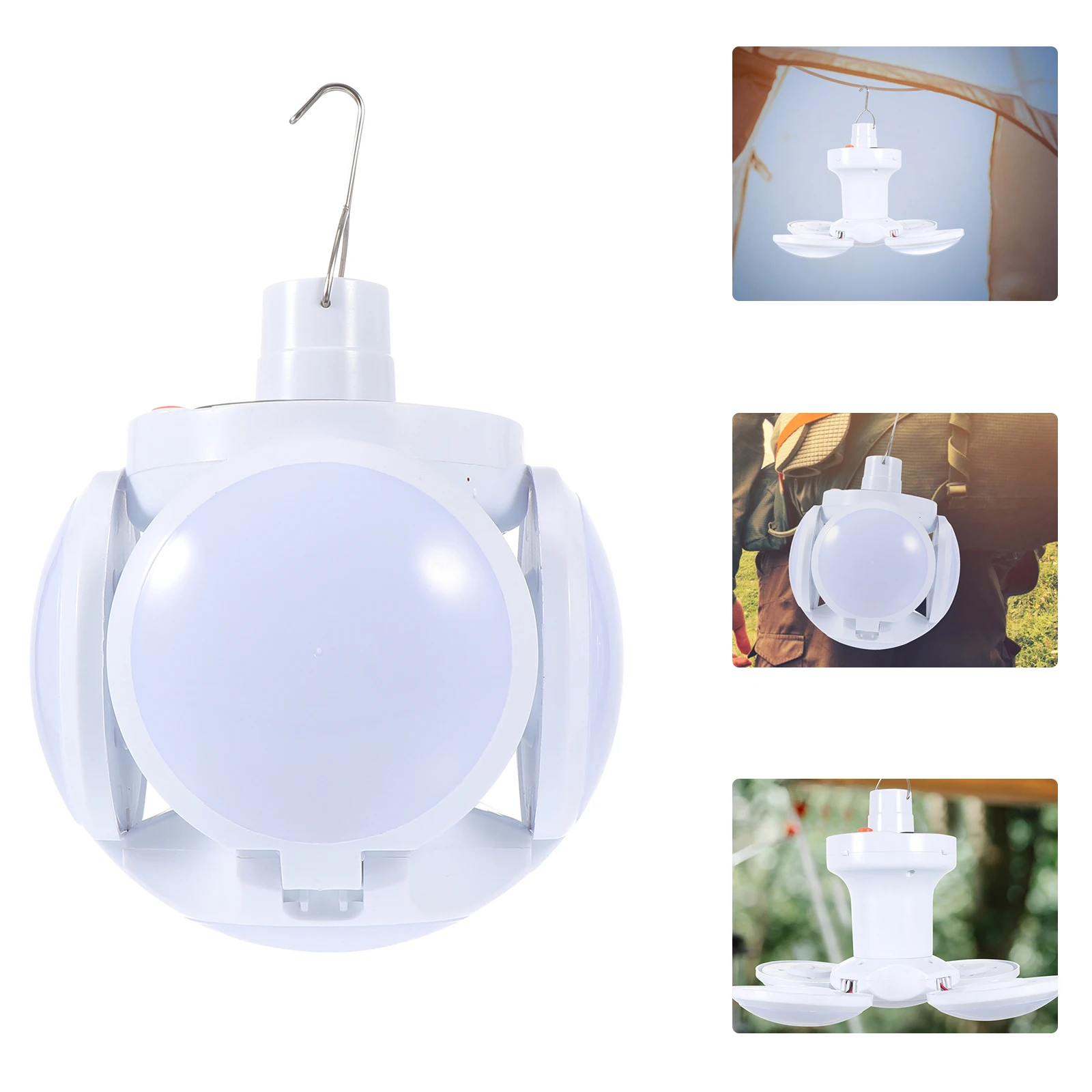 

1pc Solar Bulb Lamp Outdoor Emergency Light Folding Portable Camp Lantern for Tent Garage Patio Rechargeable via USB for Camping