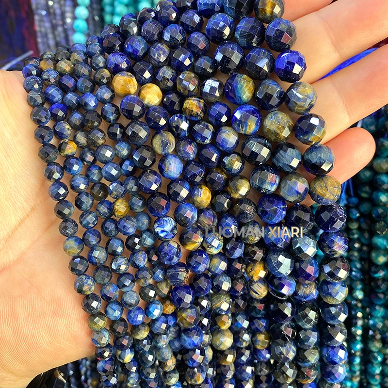 6 8 10mm Facettierte Runde Naturstein-Perlen aus Achat, Rauchquarz und Jade für Schmuckherstellung, DIY-Armbänder, Anhänger und Zubehör – Detail 2
