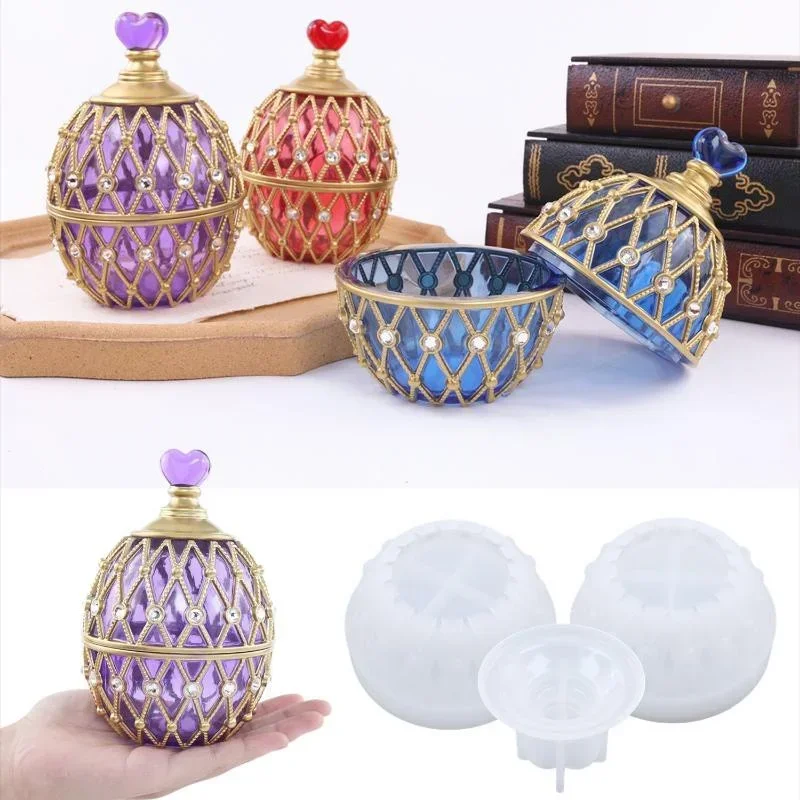 Egg Shape Storage Case Resin Mold Silicone Foreign Lands Style Box Molds DIY Epoxy Resin Casting Home Decoration