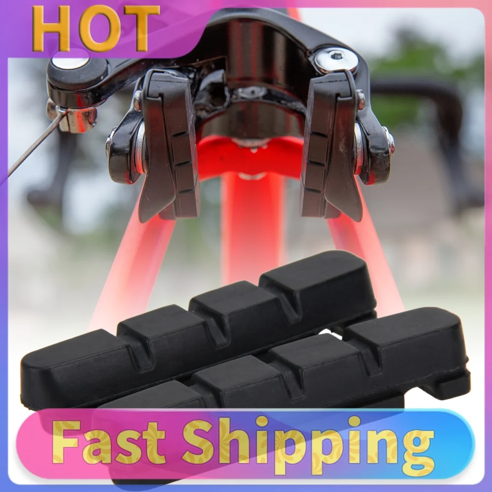 1 Pair Bicycle C Clamp Brake Pads Aluminum Alloy Road Bike Brake Shoes Blocks Replacemen Rubber Pad Cycling Accessories