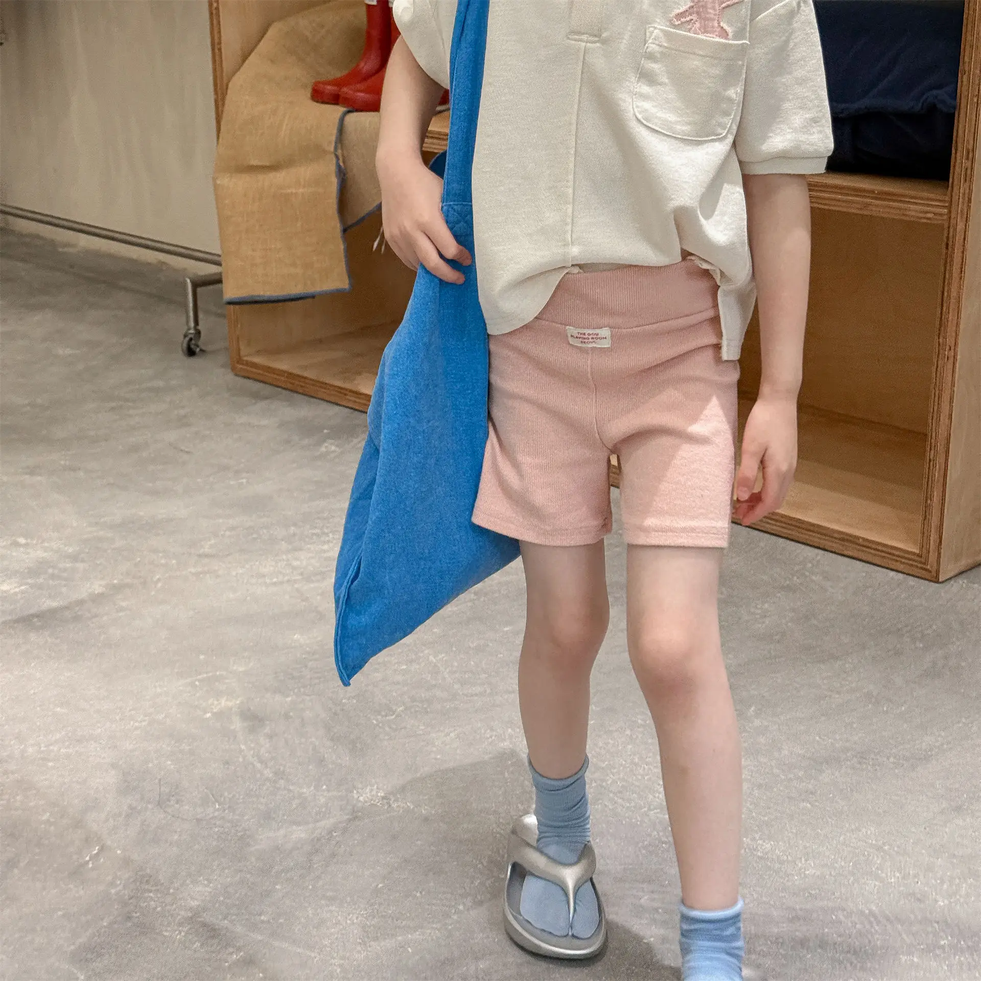 

2026 Summer New Children Shorts Cute Girls High Waisted Leggings Cotton Toddler Letter Patch Casual Shorts Kids Clothes