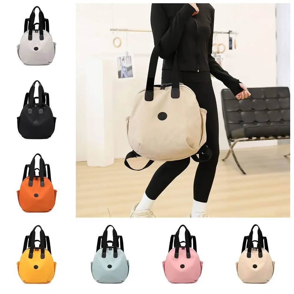 

Korean Style Swimming Nylon Backpack Solid Color Nylon Round Shape Shoulder Bag Large Capacity Niche Design Fitness Bag