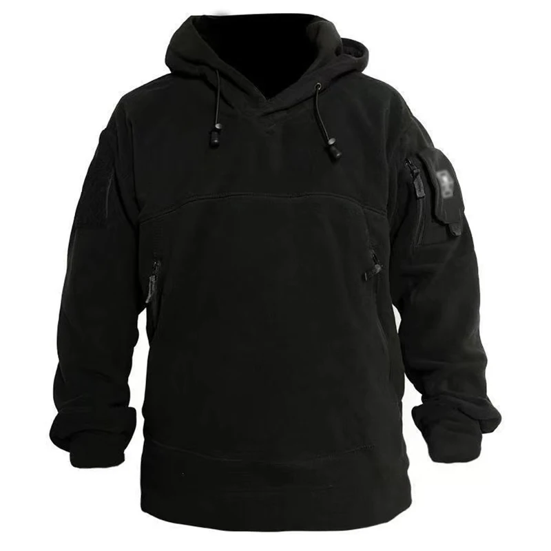 Men's High Quality Outdoor Fleece Pull-Over Hoodie Men's Cotton Breathable Winter Warm Training Hoodie Men's Army Combat Clothes