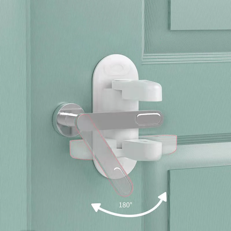 Universal Door Lever Lock  Multi-functional Child Baby Safety Lock Rotation Proof Professional Door Adhesive Security Latch
