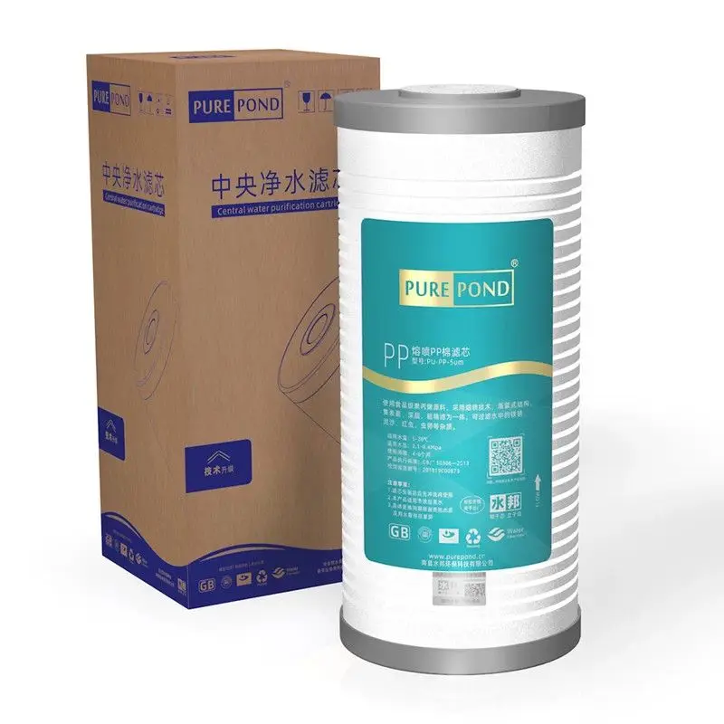 2-Pack 5 Micron PP Cotton Sediment Filter 10 x 4.5 Inch Big Blue Whole House Water Filter Cartridge Replacement Pre-Filter