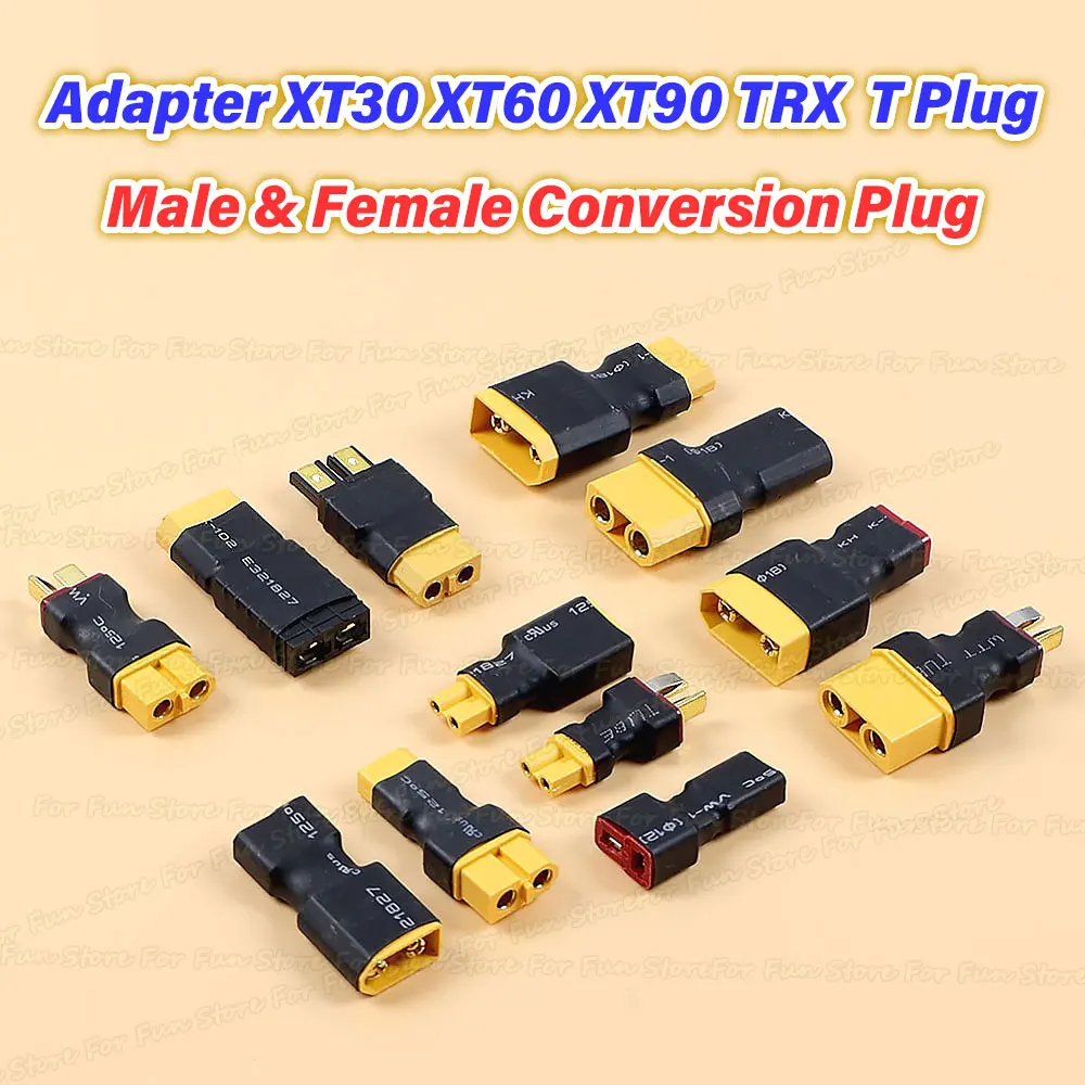 For Fun Adapter XT30 XT60 XT90 TRX T Plug Deans Male Female Conversion Plug Connector Wireless RC LiPo Battery Control Parts DIY view 4