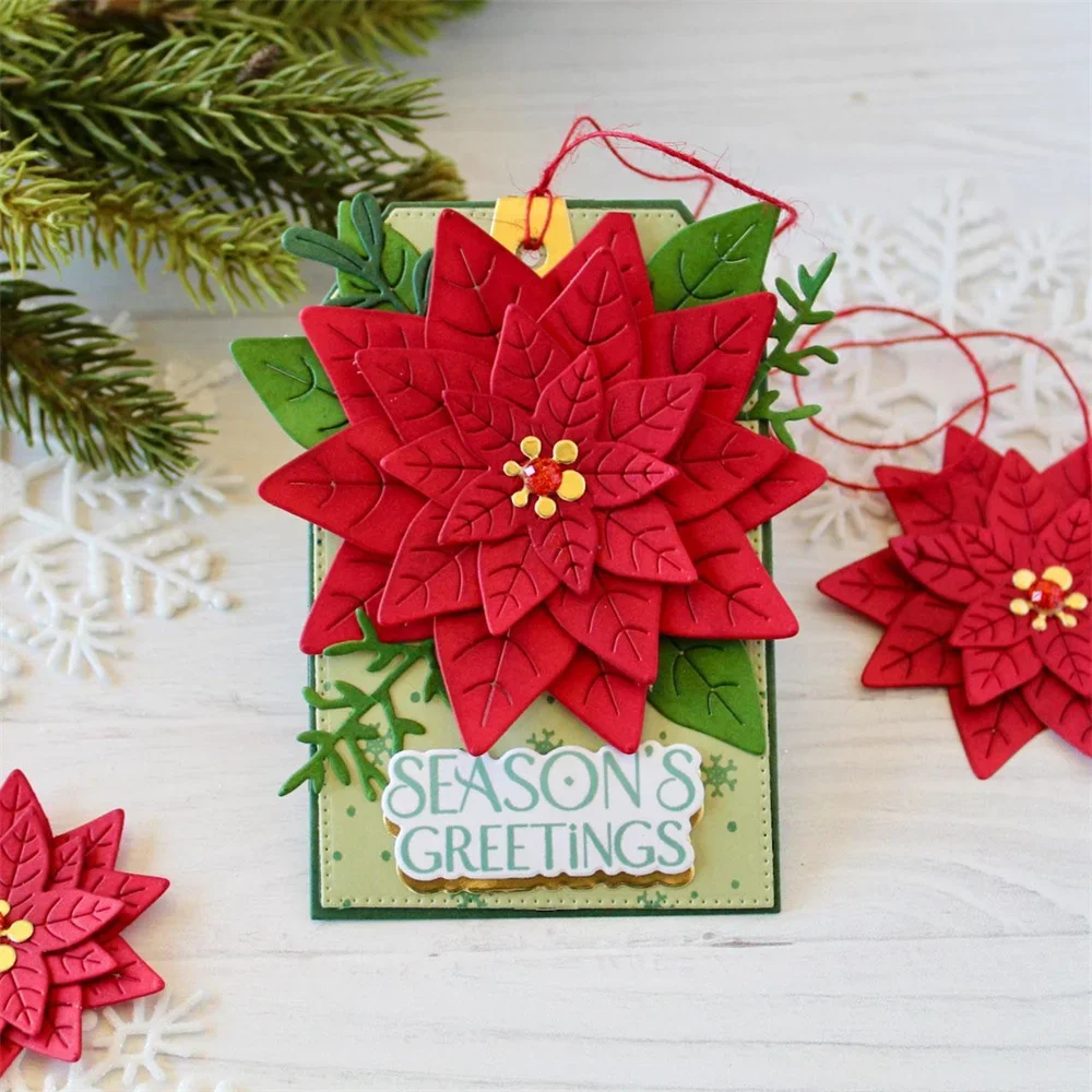 2025 New Holly Jolly Hellos Christmas Tree Additions Die Set DIY Scrapbooking Card Word Stamps Holiday Gift Craft Dies Stencils