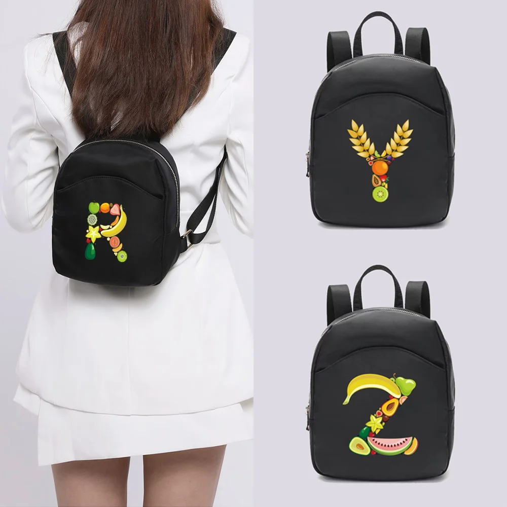 

2022 Fashion Women Mini Backpack Multifunction Small Backpacks Casual Simple Fruit Printing Student Bookbags Travleing Rucksack