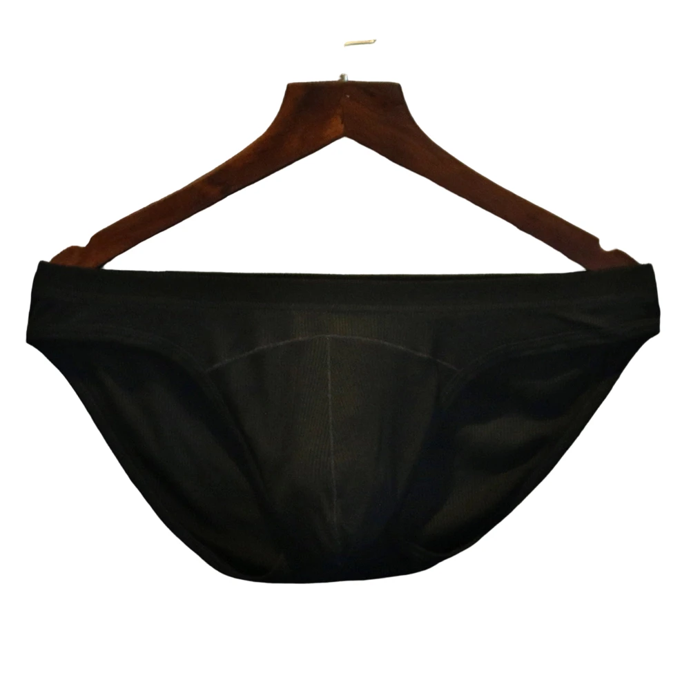 

Men Solid Striped Texture Briefs Underwear Breathable U Convex Pouch Underpants Sexy Low-rise Solid Panties Briefs For Man