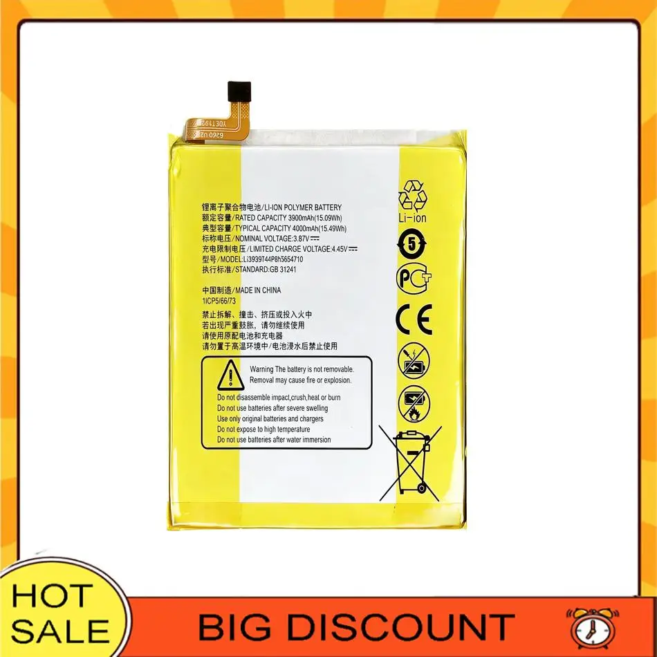 

High Performance For Zte Axon 10 Pro 5G A2020 A2020N2 Li3939T44P8h756547 AXON10 4000mAh Mobile Phone Battery Stable