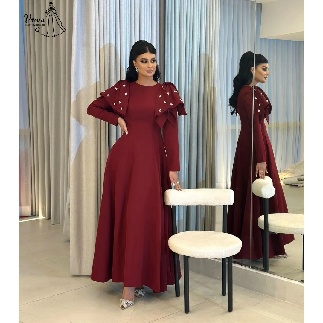 

Vows Round Collar Luxurious Women's Evening Dresses Woman Elegant Party Dresses 2025 Prom Dress Luxury Custom Made Line A Gala