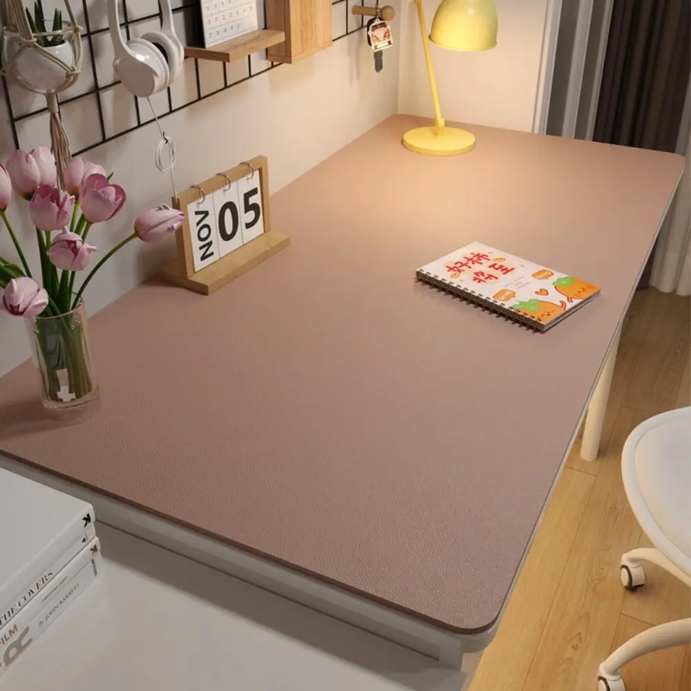 Simple Protection Eye Student Desk Mat Leather Oil-proof Coffee Table Mat Non-slip Solid Color Computer Desk Mat