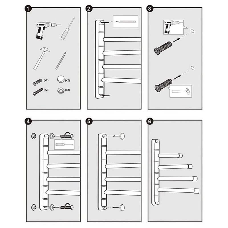 

ABHI-Настенная качающаяся вешалка для полотенец - вешалка для банных полотенец из нержавеющей стали, 4 рычага, поворотная вешалка для полотенец для ванной/кухни, держатель вешалки