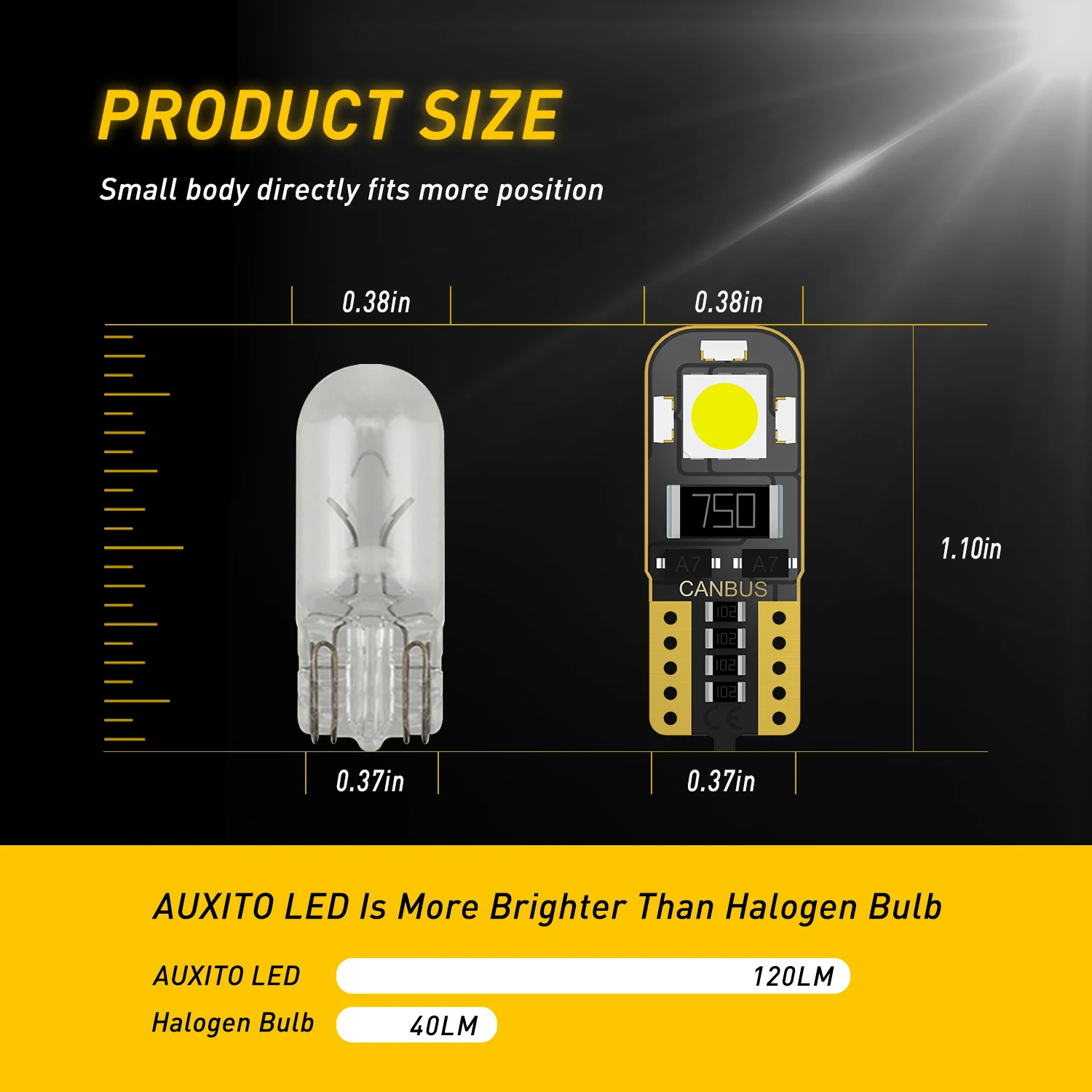 AUXITO 10 قطعة T10 LED 5050SMD 12 فولت Canbus خطأ مجاني W5W LED لمبات السيارات الداخلية الجانب ضوء وقوف السيارات مصباح 6000K الأبيض 194 168 2825