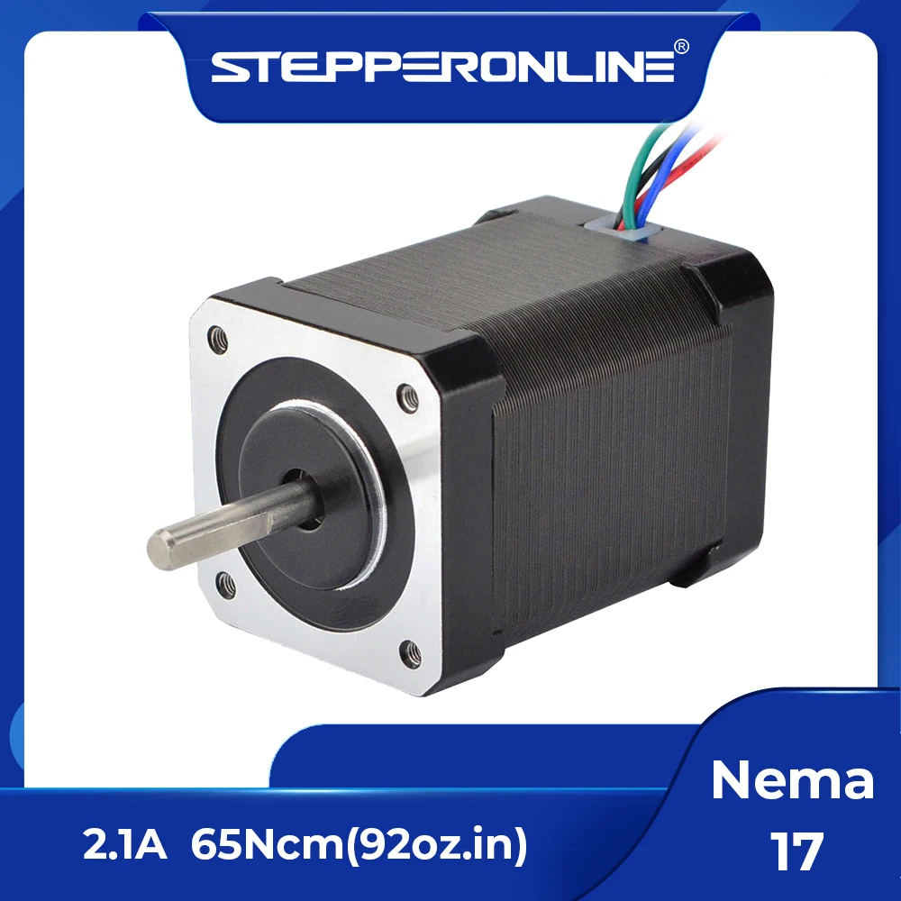 STEPPERONLINE Nema 17 Stepper Motor 60mm 65Ncm 2.1A Nema17 Step Motor 12V Motor 4-lead for DIY 3D Printer