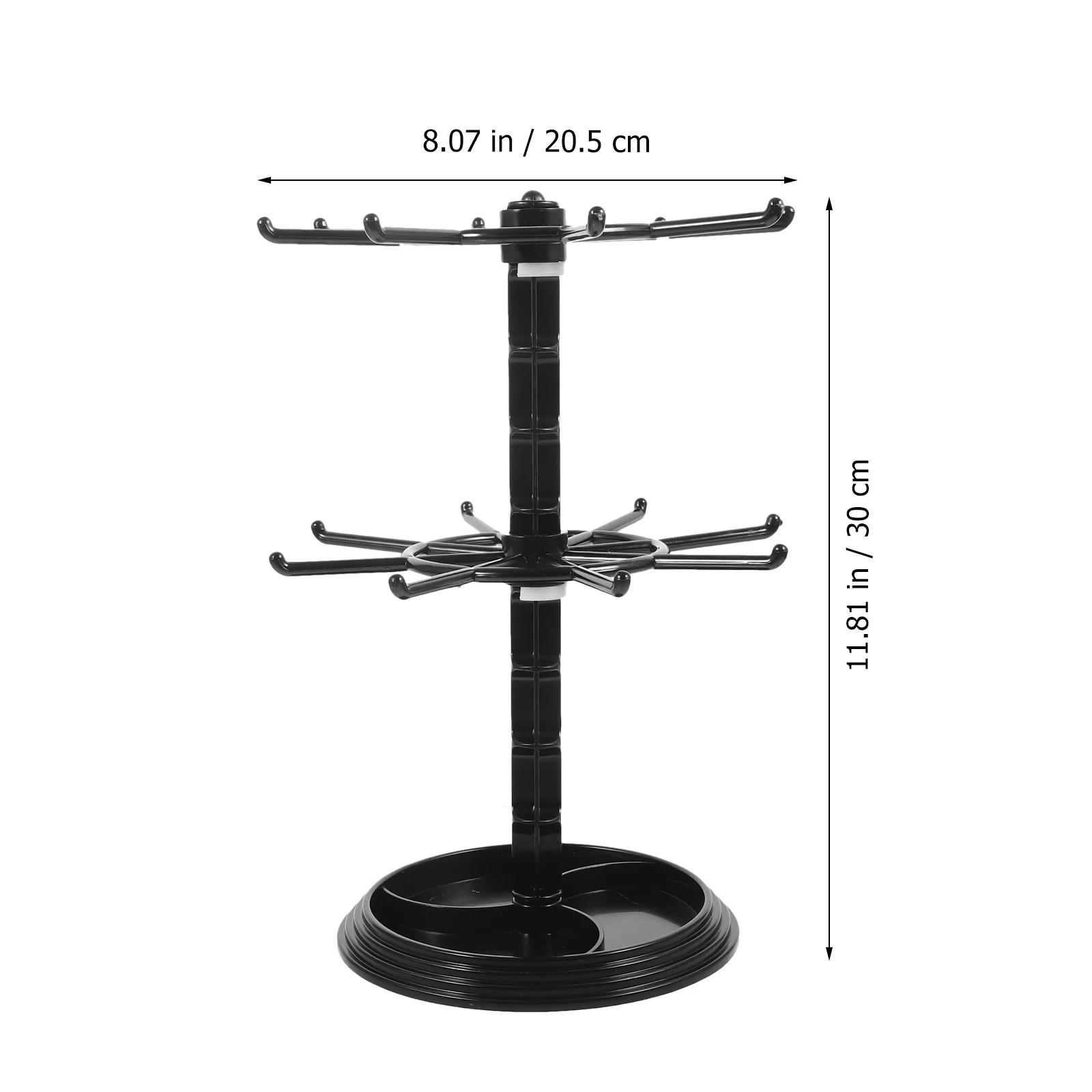 2-Tier Rotating Necklace Stand Stand Display Holder Earrings Necklace Stand Stand Watch Key Rack Keychain Hanger Organizer