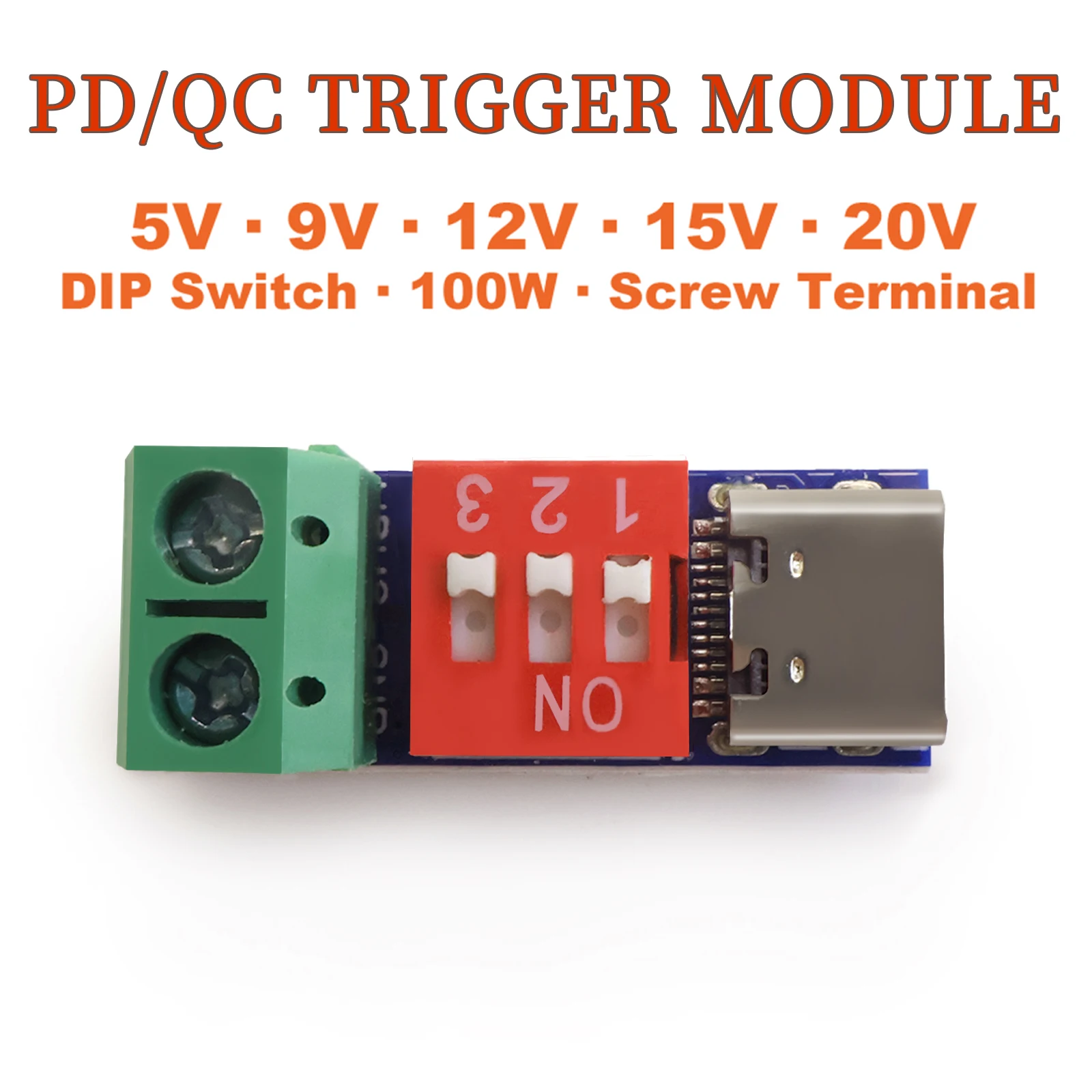 Type-C PD QC Trigger 5V~20V Dial Code Adjustment DC Voltage Power Module Dial Adjustment Voltage Fast Charging Decoy Module
