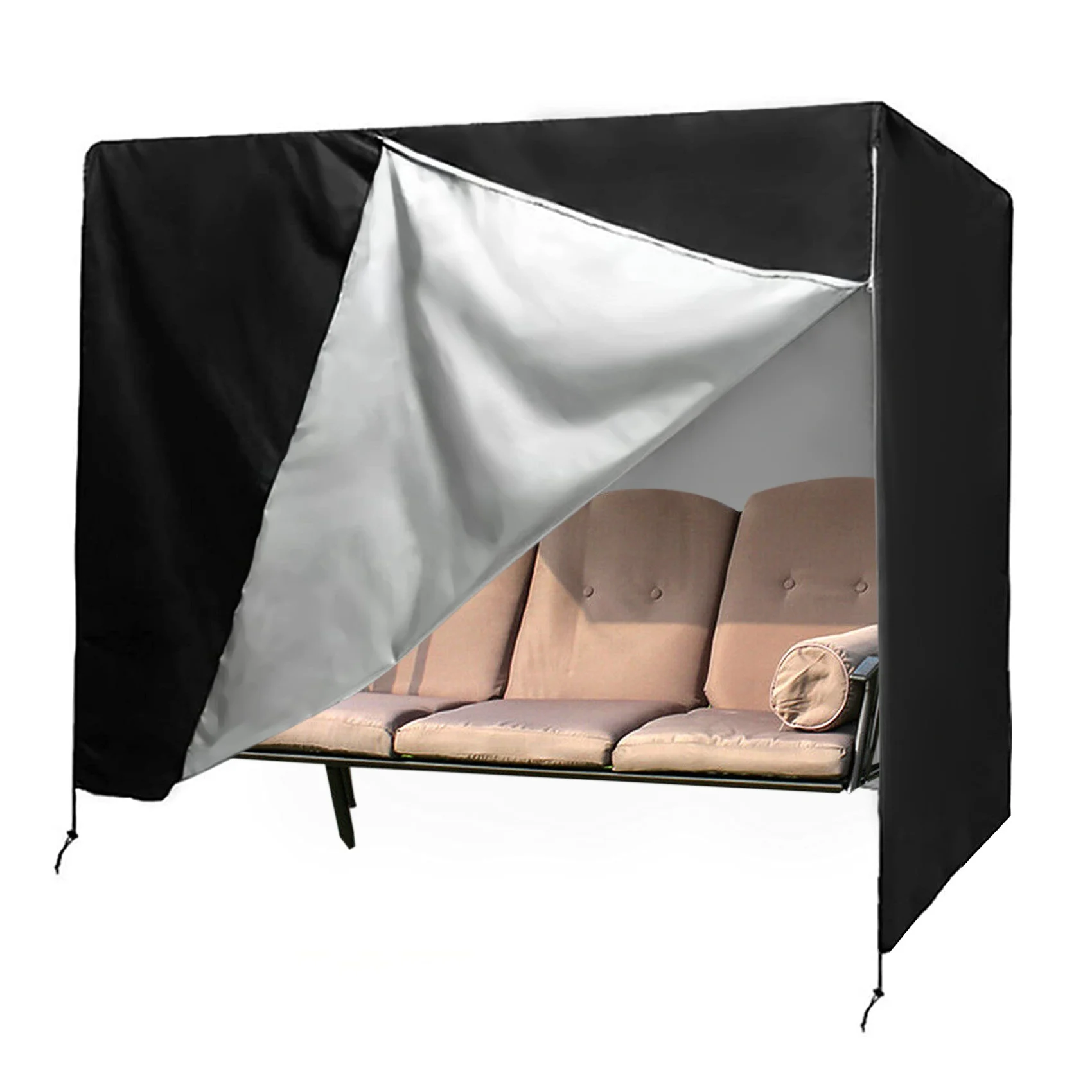 ใหม่ Garden Swing COVER 3 ที่นั่ง Swing Hammock สวนกลางแจ้ง Patio Protector Sun Shade เก้าอี้กันน้ํา