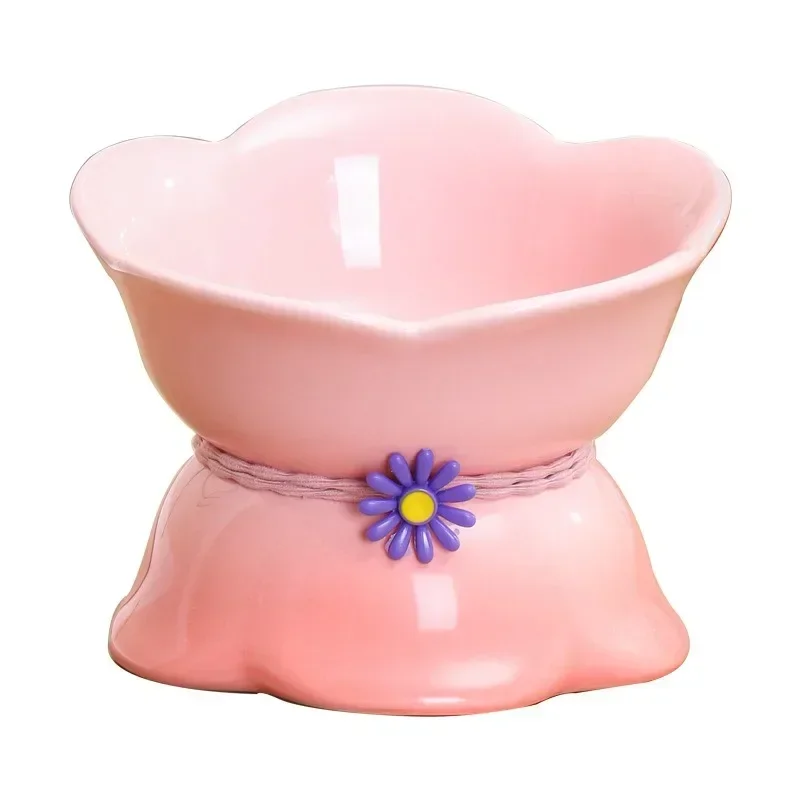 Cat Gradient Ceramic Bowl Elevated Pet Food Water Feeders Tilted Puppy Dogs Drinking Eating Supplies