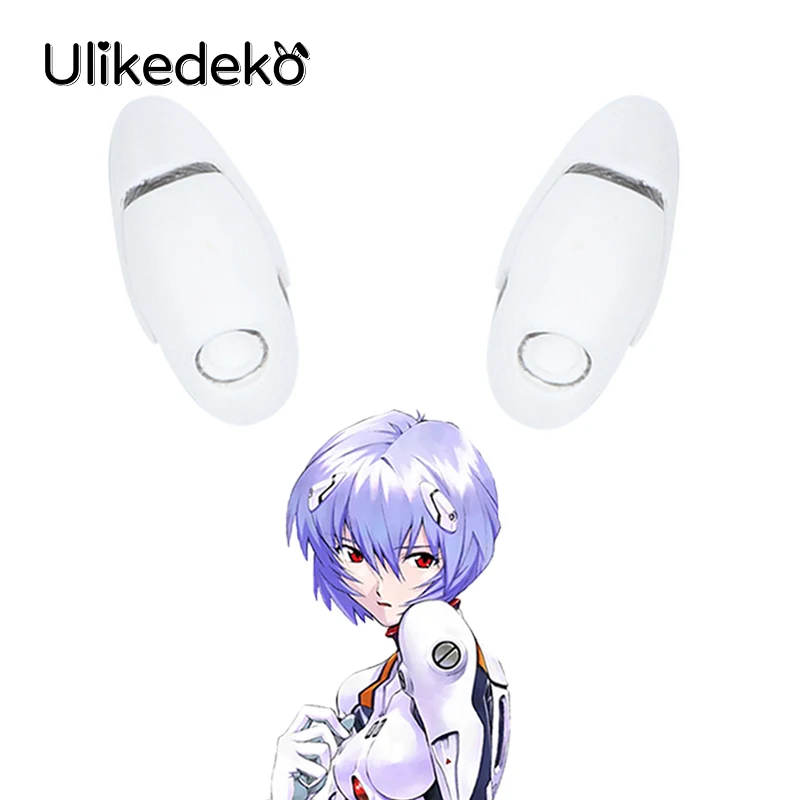 1 Pair White Anime Hair Clips Asuka Langley Soryu Hairpins Ayanami Rei Headwear Japanese Anime Cosplay Hair Accessories Hairwear