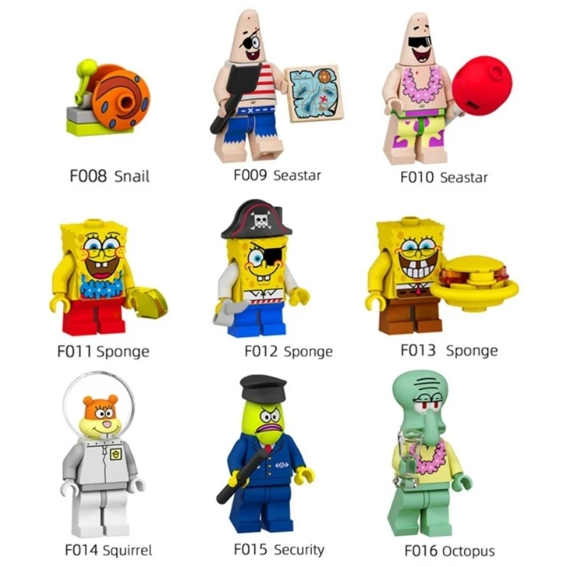 SpongeBob Patrick Star Blocks Cartoon Anime Assembled Model Boys Girls Small Building Blocks Children Cute Educational Gifts