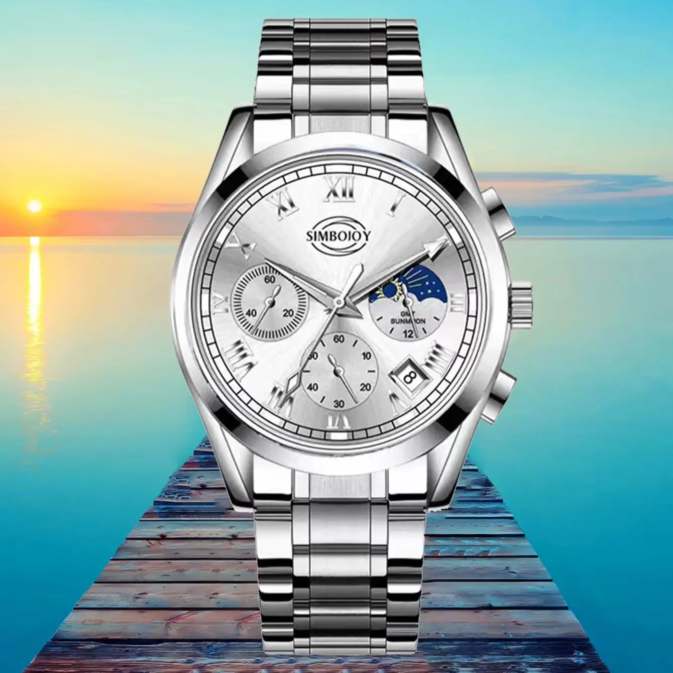 

2025 SIMBOJOY Top Brand Luxury Mens Watch Classic Business Casual Quartz Wristwatches Waterproof Luminous Date Reloj Hombre