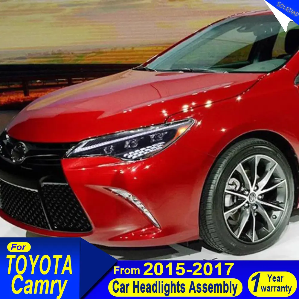 

Автомобильные светодиодные фары для Toyota Camry 2015 2016 2017, DRL, анимация запуска, передние фары автомобиля в сборе, система освещения