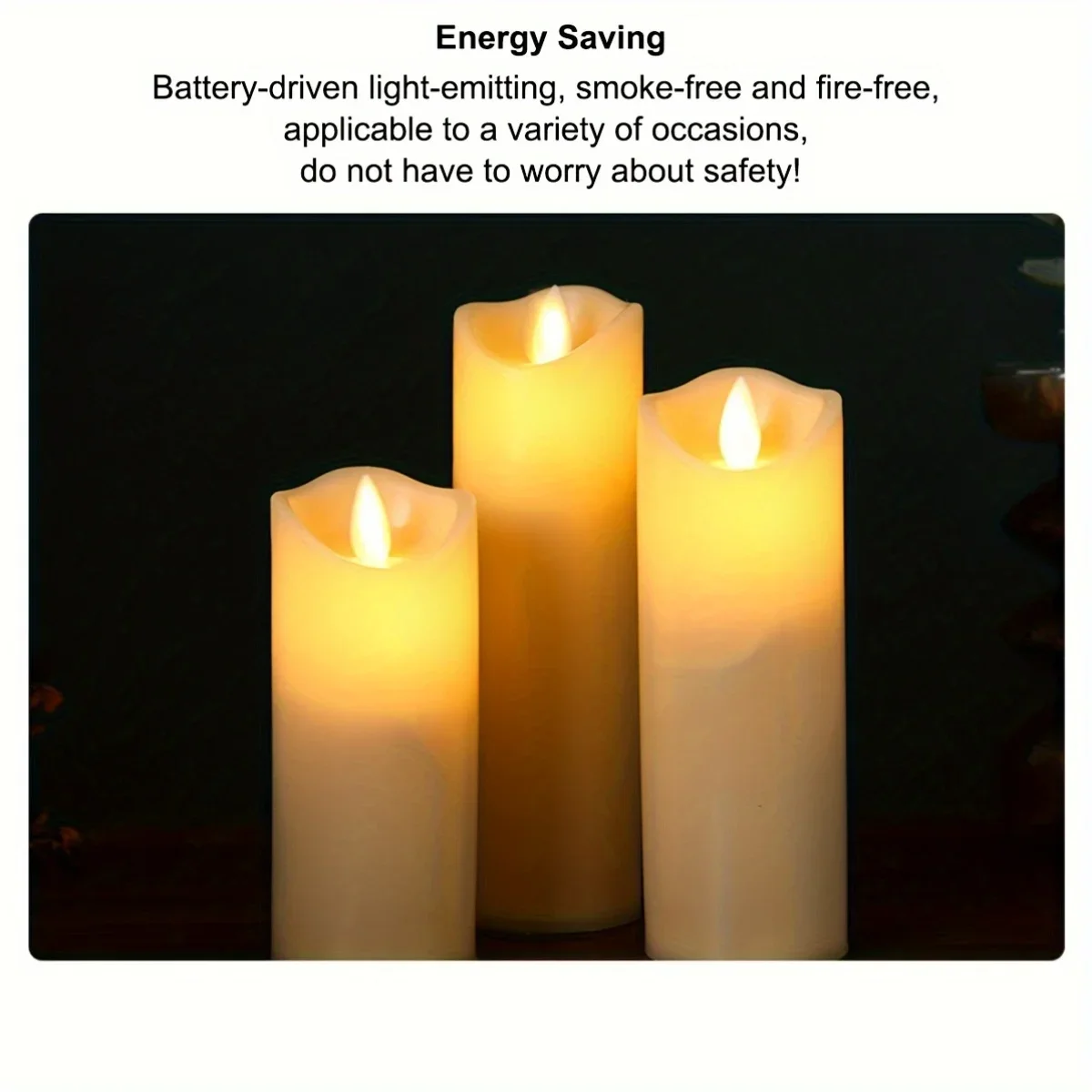 3PCS LED Electronic Flameless Candle Light Scene Arrangement Surprise Decorative Light Lightweight and Convenient to Carry