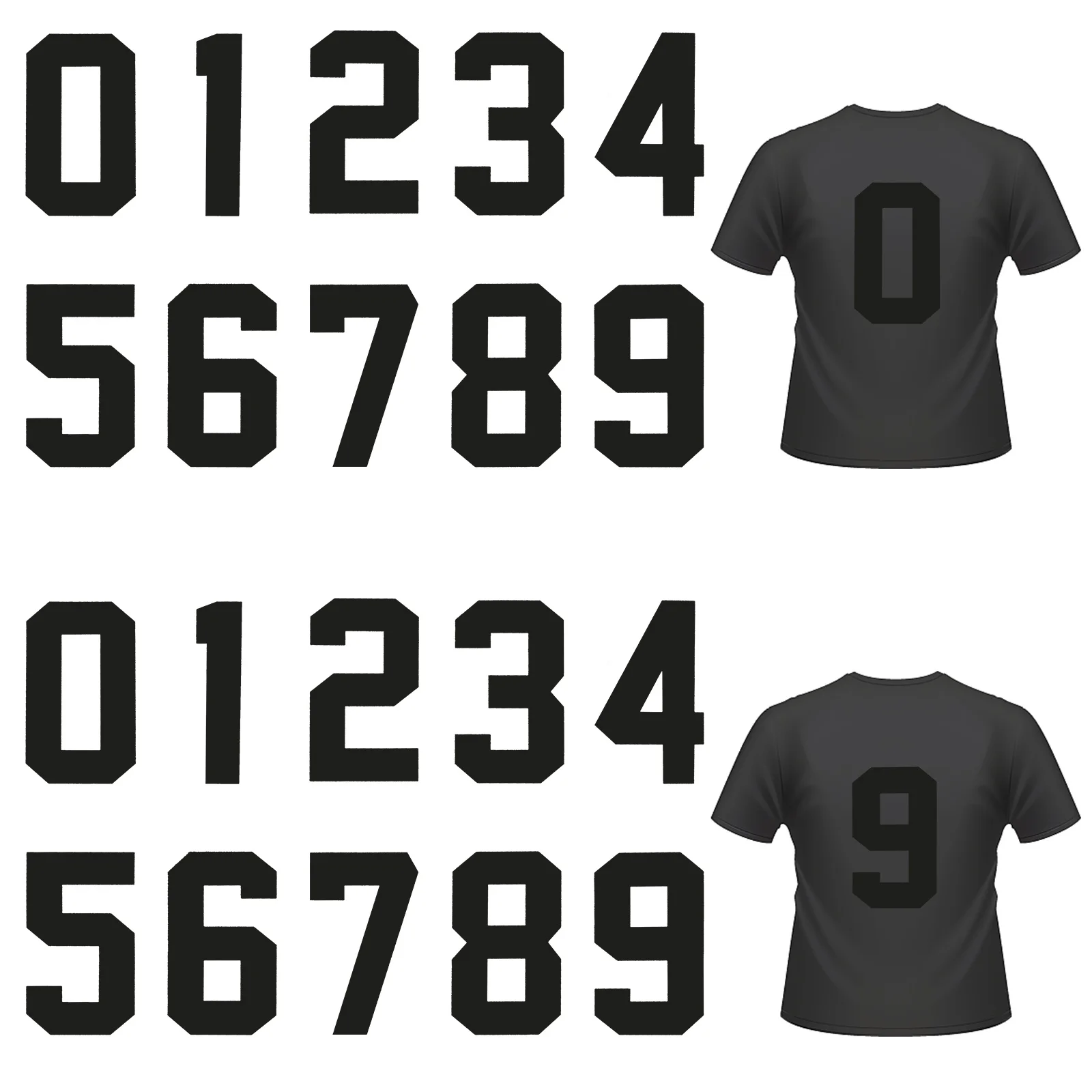 

20Pcs Heat Transfer Numbers Sticker Thermal Transfer Stickers Washable DIY Stickers for T-Shirts Jeans Bags Patches