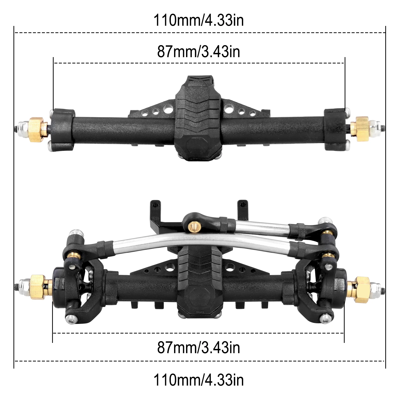 OGRC 1/24 Nylon Front and Rear Axle Metal Mount Pull Rod for Axial SCX24 C10 Deadbolt JLU Gladiator Bronco 1/24 RC Crawler Car