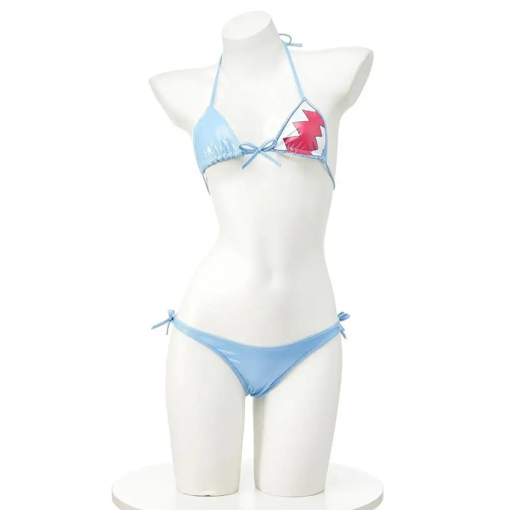 

Anime Cute Shark Pool Party Bikini Swimsuit Cosplay Costume Women Backless Role Play Swimwear Outfit