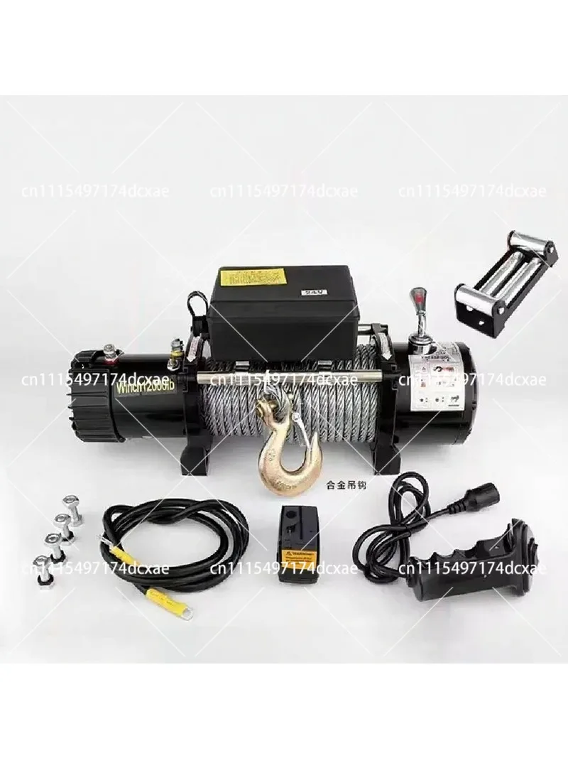 12V 1100W Electric Winch 3000 Lbs Horizontal Traction Car Winch Motor 24V Off-Road Recovery