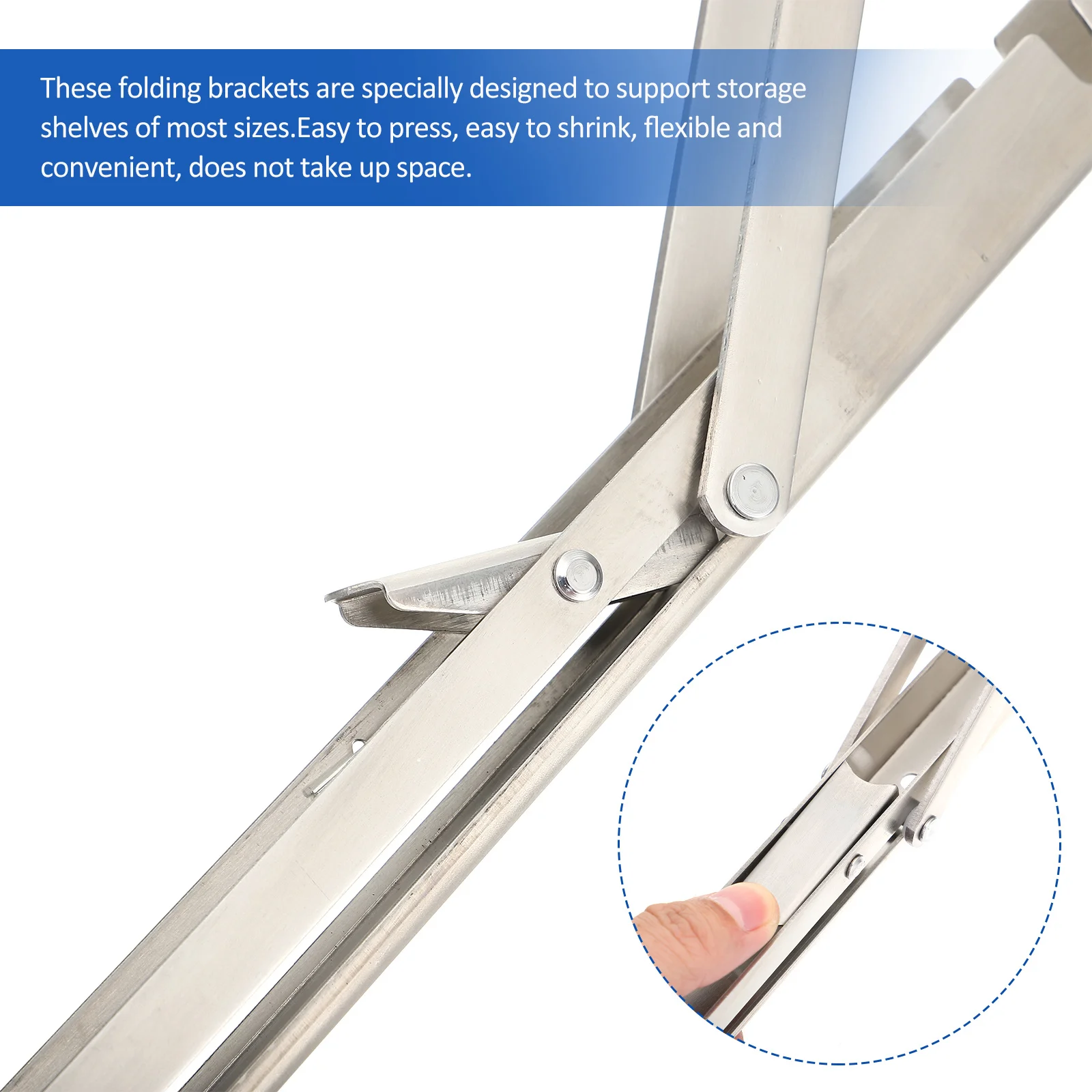 

2pcs Stainless Steel Folding Brackets Heavy Duty Support For Shelf Wall Board Storage Rack Practical Bracket Stands