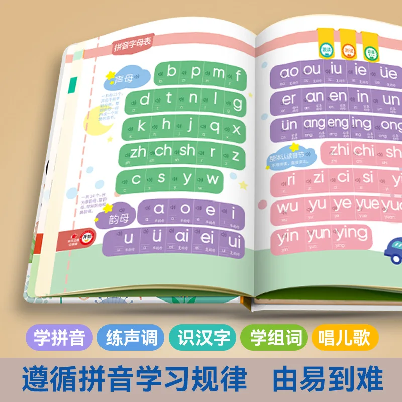 Imagem -05 - Pinyin Iluminismo Áudio Livro para Aprender Chinês Pinyin Alfabeto Educação Infantil