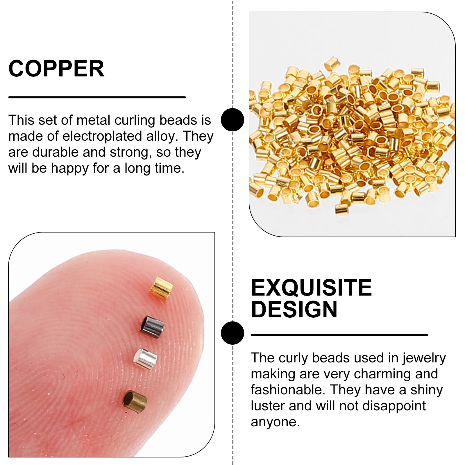 

2000 Pcs Beads for Crafts Jewellery Making Crimp Tube End Jewelry Supplies Spacer