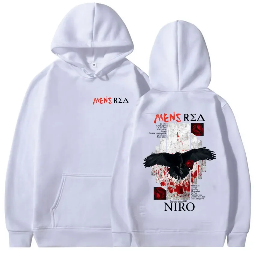 Custom Rapper NIRO MENS REA Album 2025 Print Hoodie Men Women Hip Hop Loose Fleece Pullover Sweatshirt Retro Oversized Hoody Str