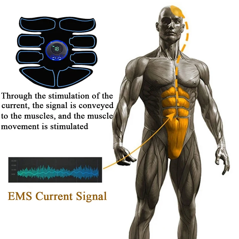 Smart Electric EMS Muscle Stimulator Wireless Fitness Abdominal Training Massager ABS Arm Stickers Body Slimming Shaping