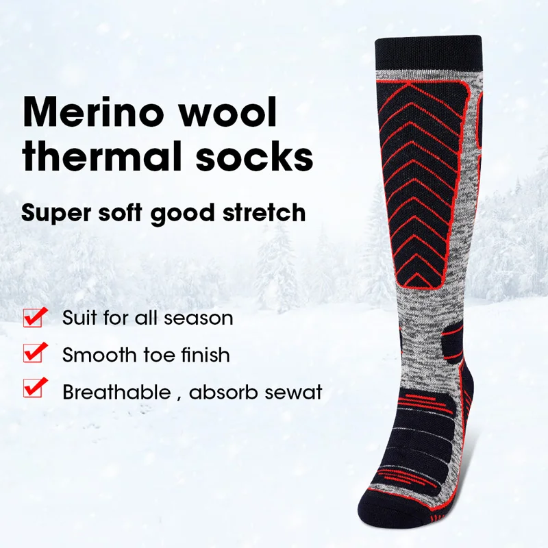 Salvador calor inverno térmica meias dos homens definir para ciclismo de esqui moto snowboard caminhadas mais quente merino lã feminino meia 5 pares