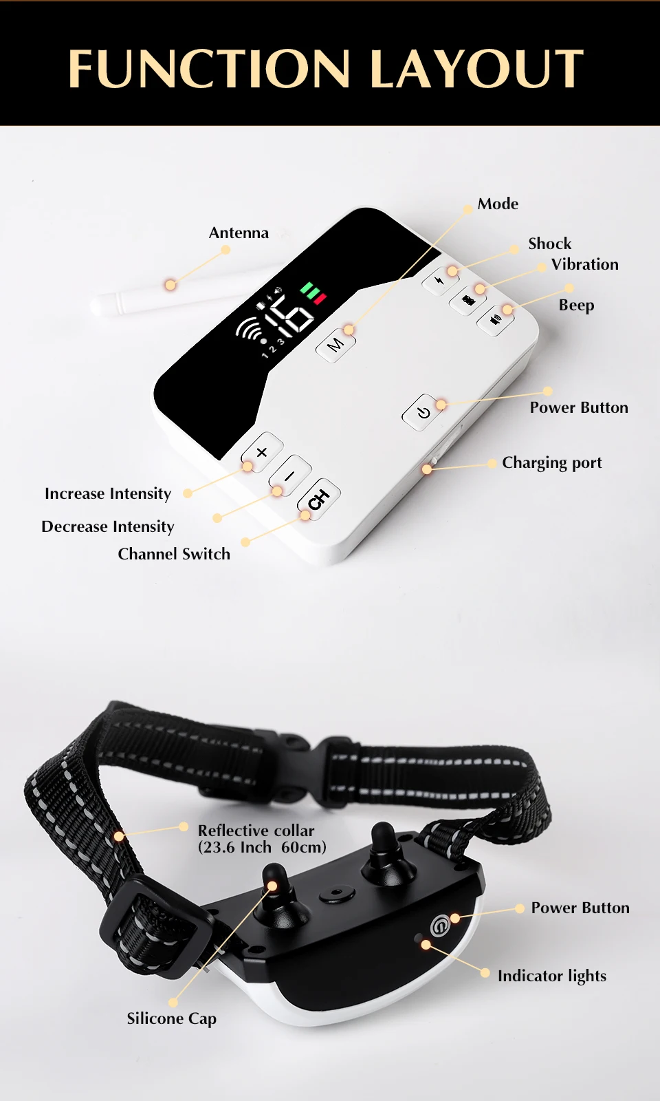 2-in-1 kabelloses elektronisches Hundezaunsystem und ferngesteuertes Trainingshalsband, Beep-Stoß-Vibration und Haustierunterhaltung für Welpen aller Größen – Detail 17