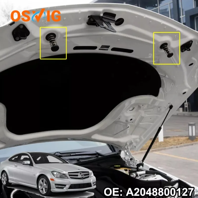 2 قطعة OE # 2048800127 غطاء محرك السيارة الربيعي مناسب لمرسيدس بنز C300 C350 C63 AMG E200 E250 #4