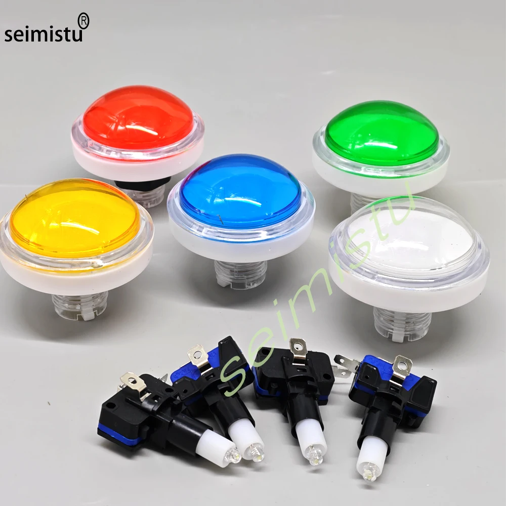 Arcade Push Button 60mm Convex LED Light 12V Illuminated Blub Video Coin Arcade Game Vending Machine Crane Claw Pinball Parts