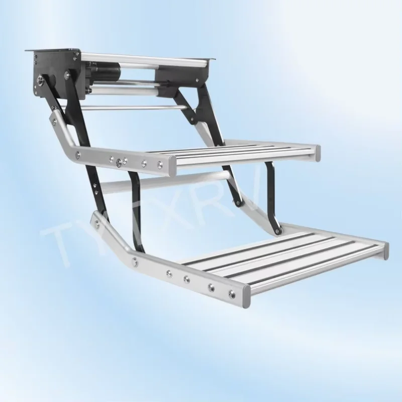 

RV Double Electric Step With LED Light Thickened Aluminum Alloy Caravan Truck Trailer Steps