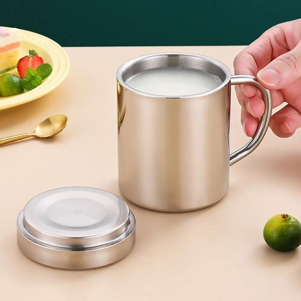 

Premium Stainless Steel Coffee Mug Double Wall Handle Travel Tumbler Jug Shatterproof Durable Drinking Water Cup Kids